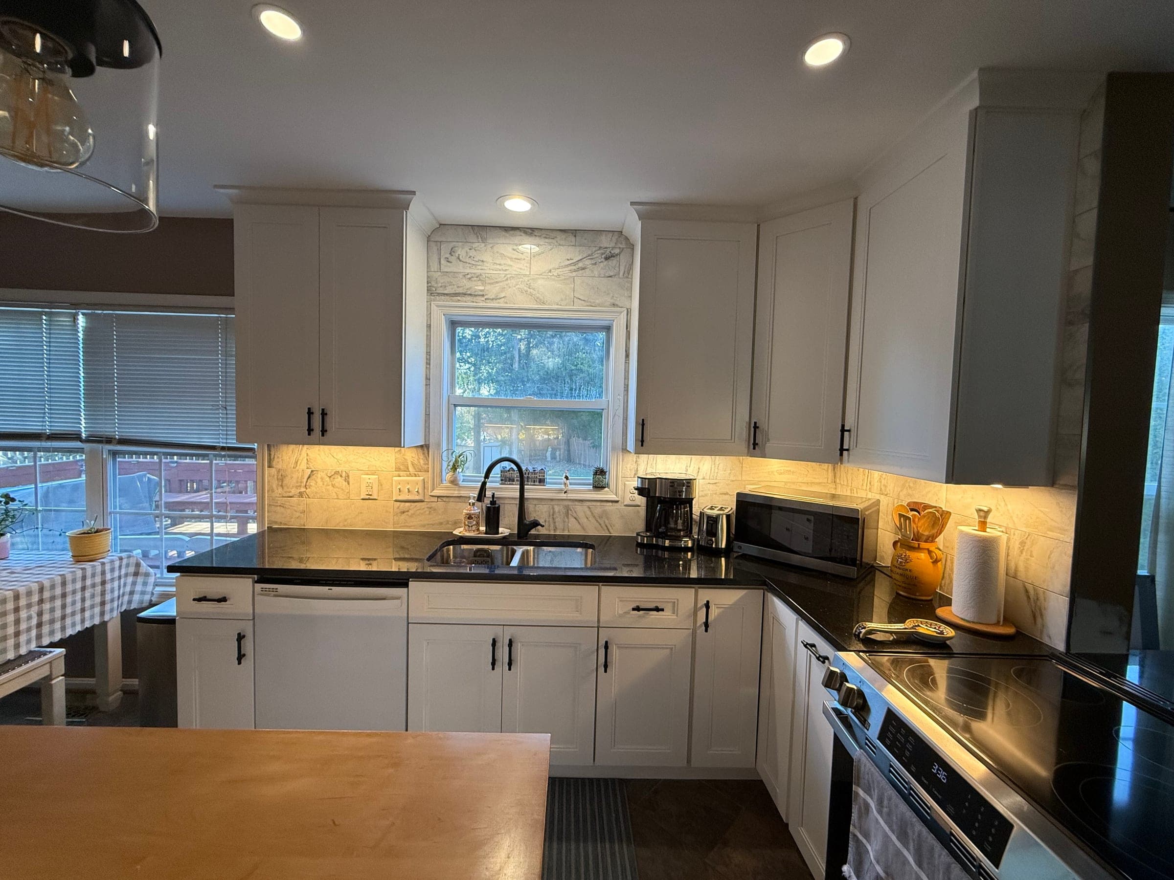 Two-Tone Kitchen, Butcher Block & Black, Northern Virginia — finished work, photo 3
