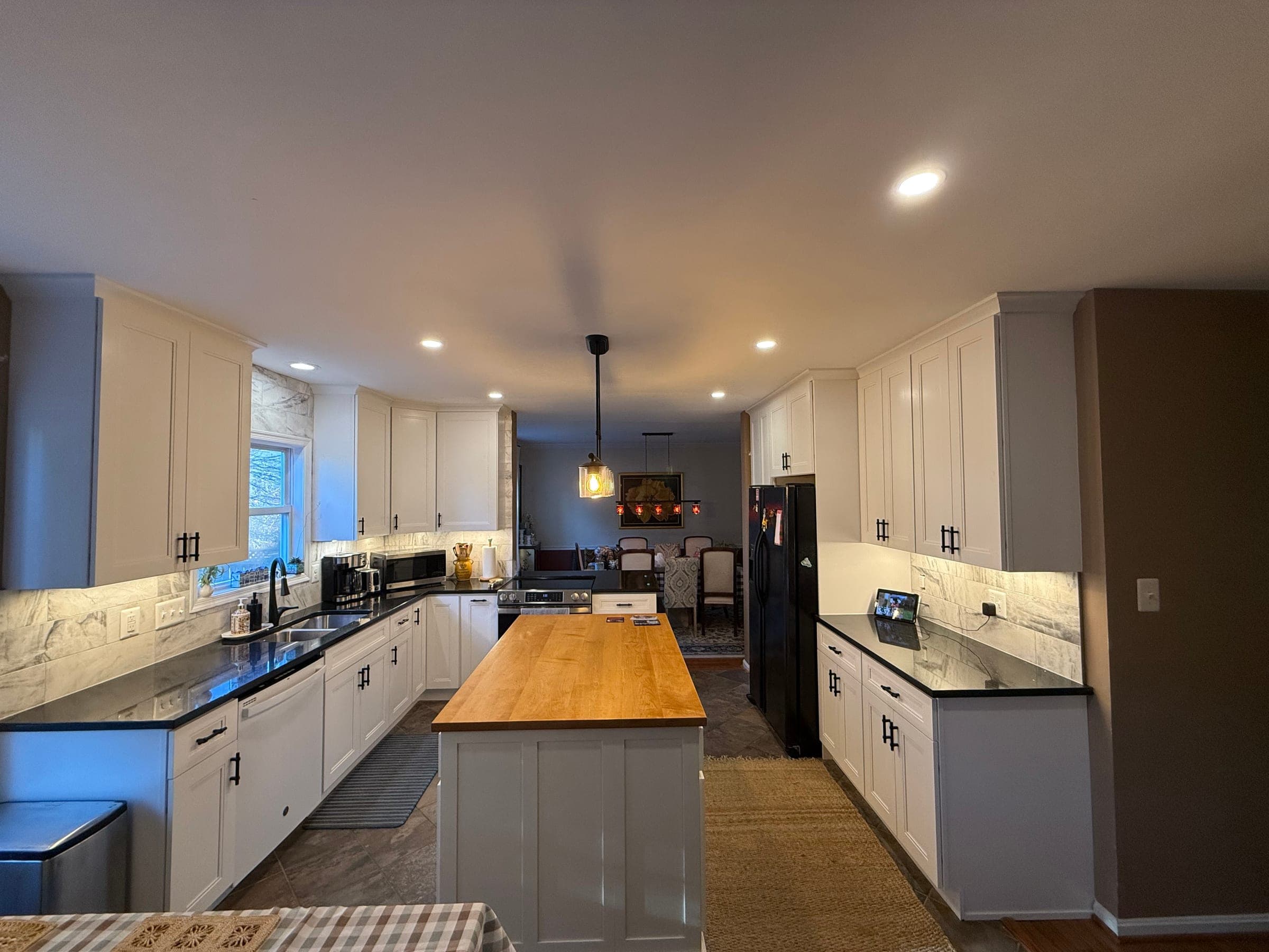 Two-Tone Kitchen, Butcher Block & Black, Northern Virginia — finished work, photo 1