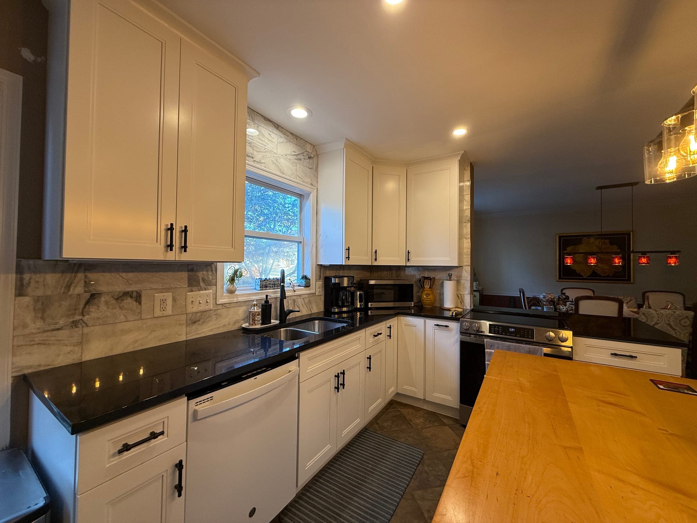 Two-Tone Kitchen, Butcher Block & Black, Northern Virginia — finished work, photo 2