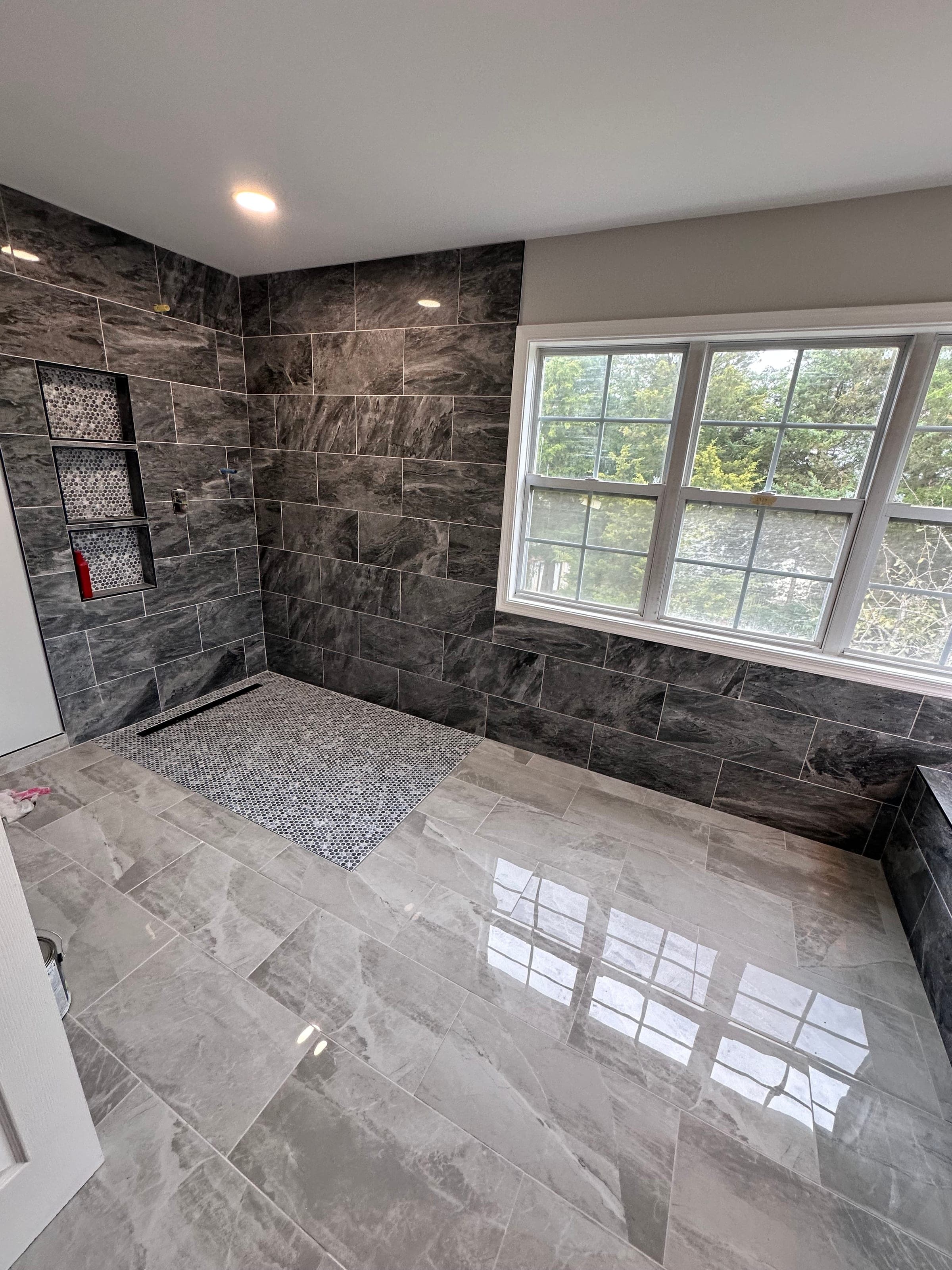 Curbless Shower, Slate Walk-In, Northern Virginia — finished work, photo 4