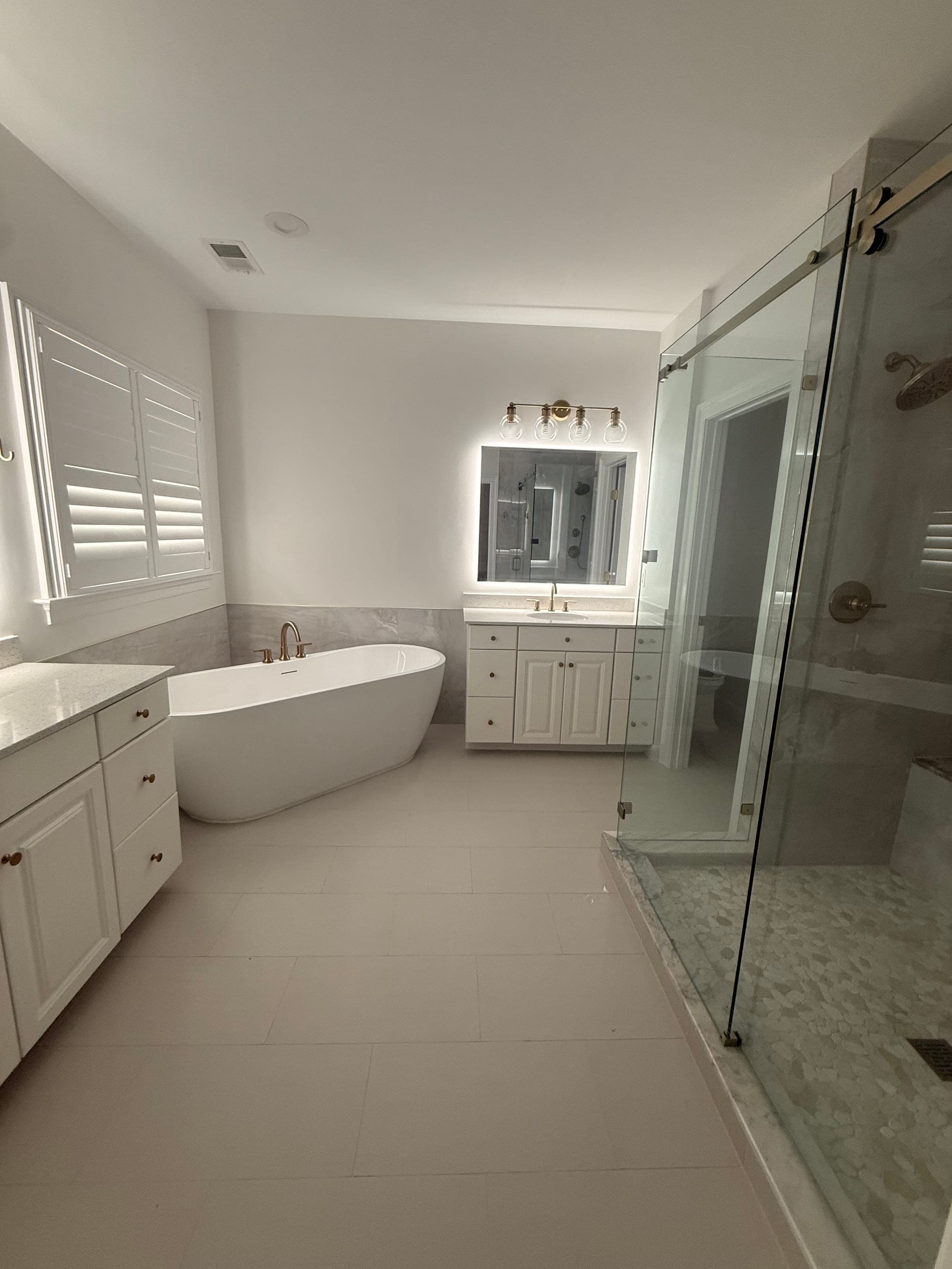 Master Bath, Pebble-Floor Double Shower, Northern Virginia — finished work, photo 7