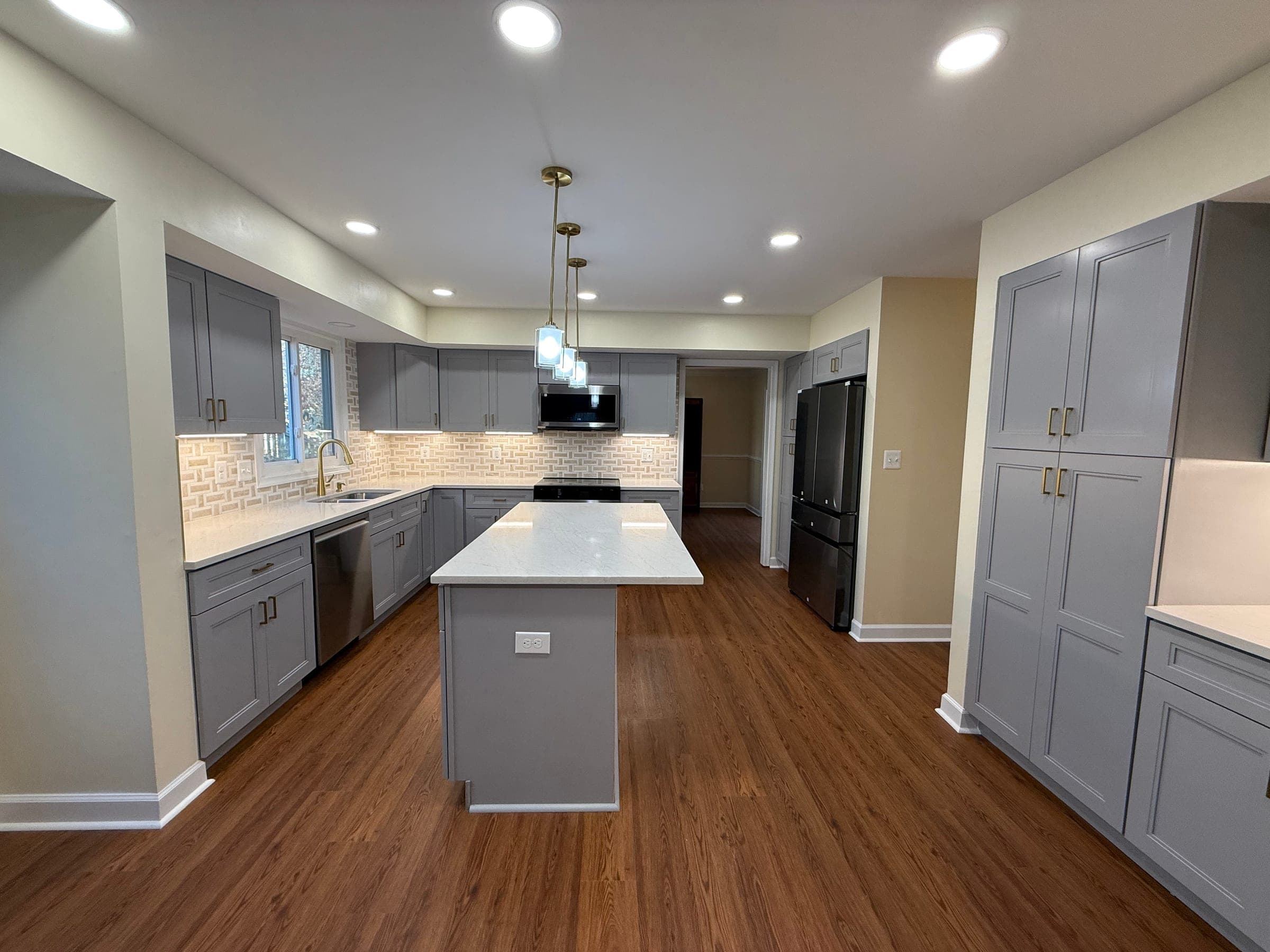 Gray Kitchen, Basketweave & Brass, Northern Virginia — finished work, photo 3