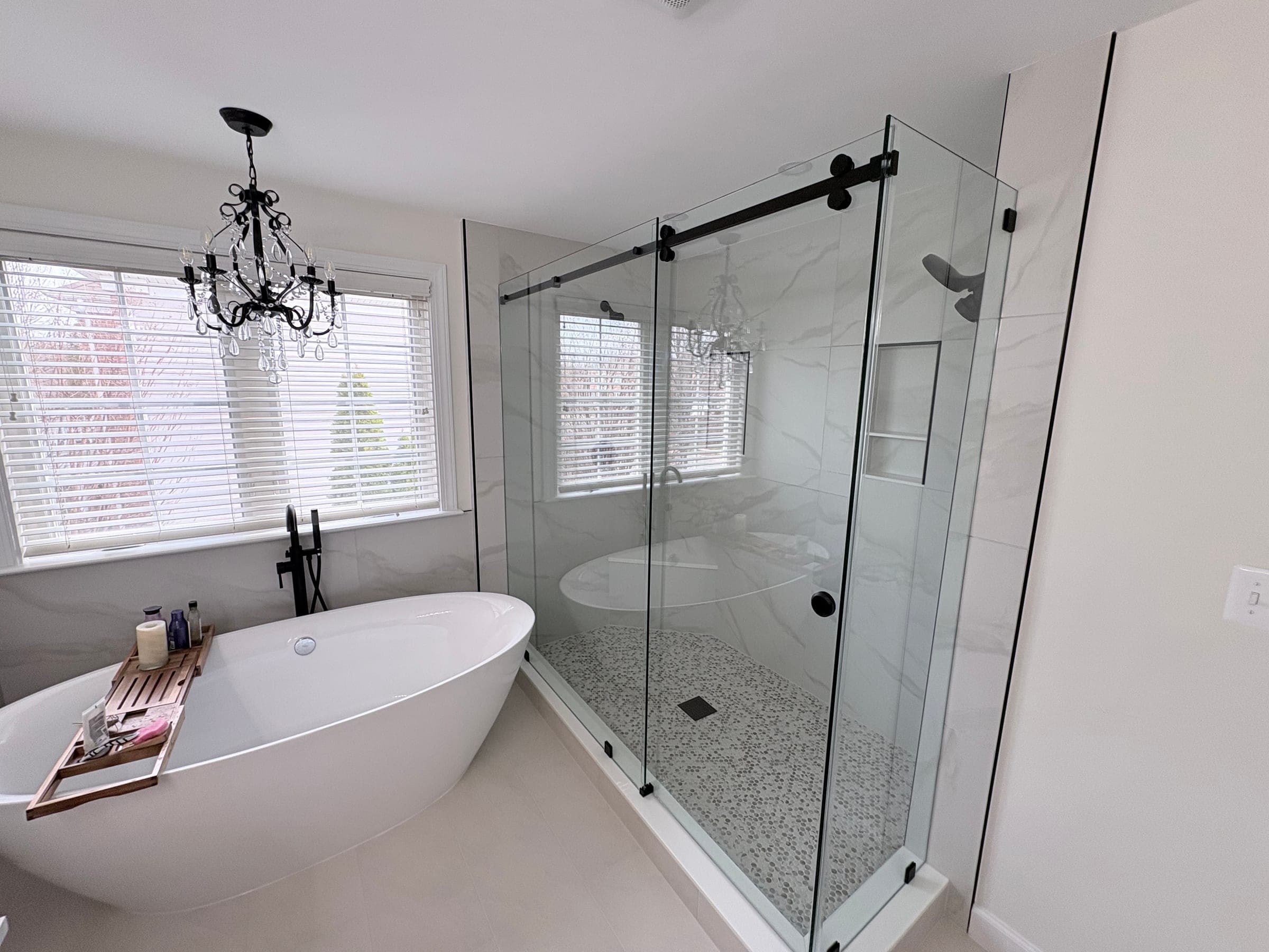 Master Bath, Pebble Shower & Freestanding Tub, Northern Virginia — finished work, photo 8