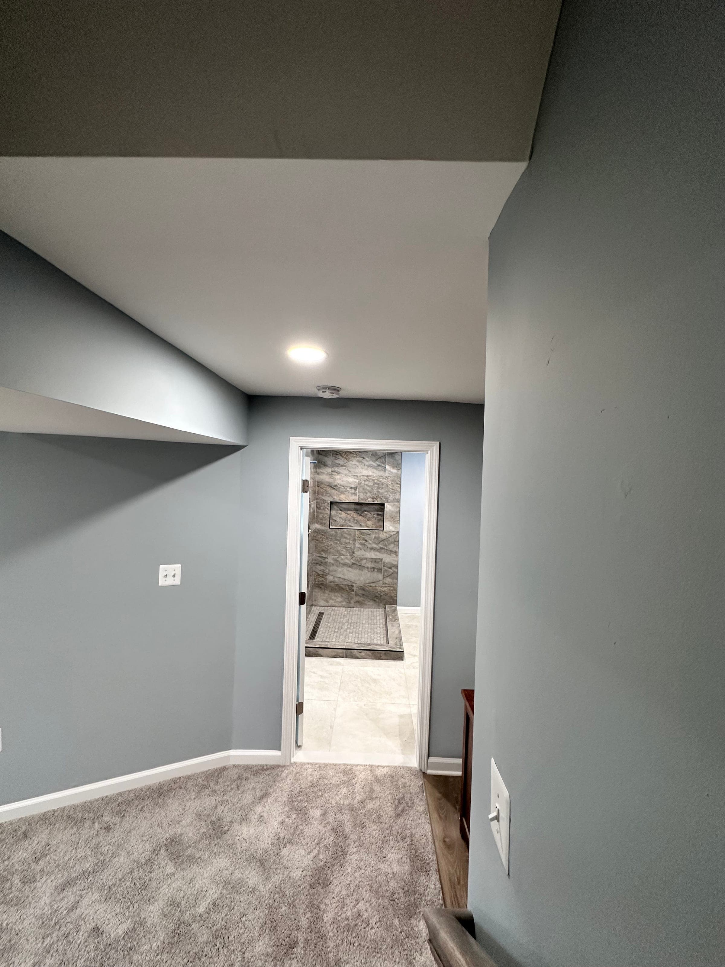 Rec-Room Basement, Oak & Iron Stair, Northern Virginia — finished work, photo 5
