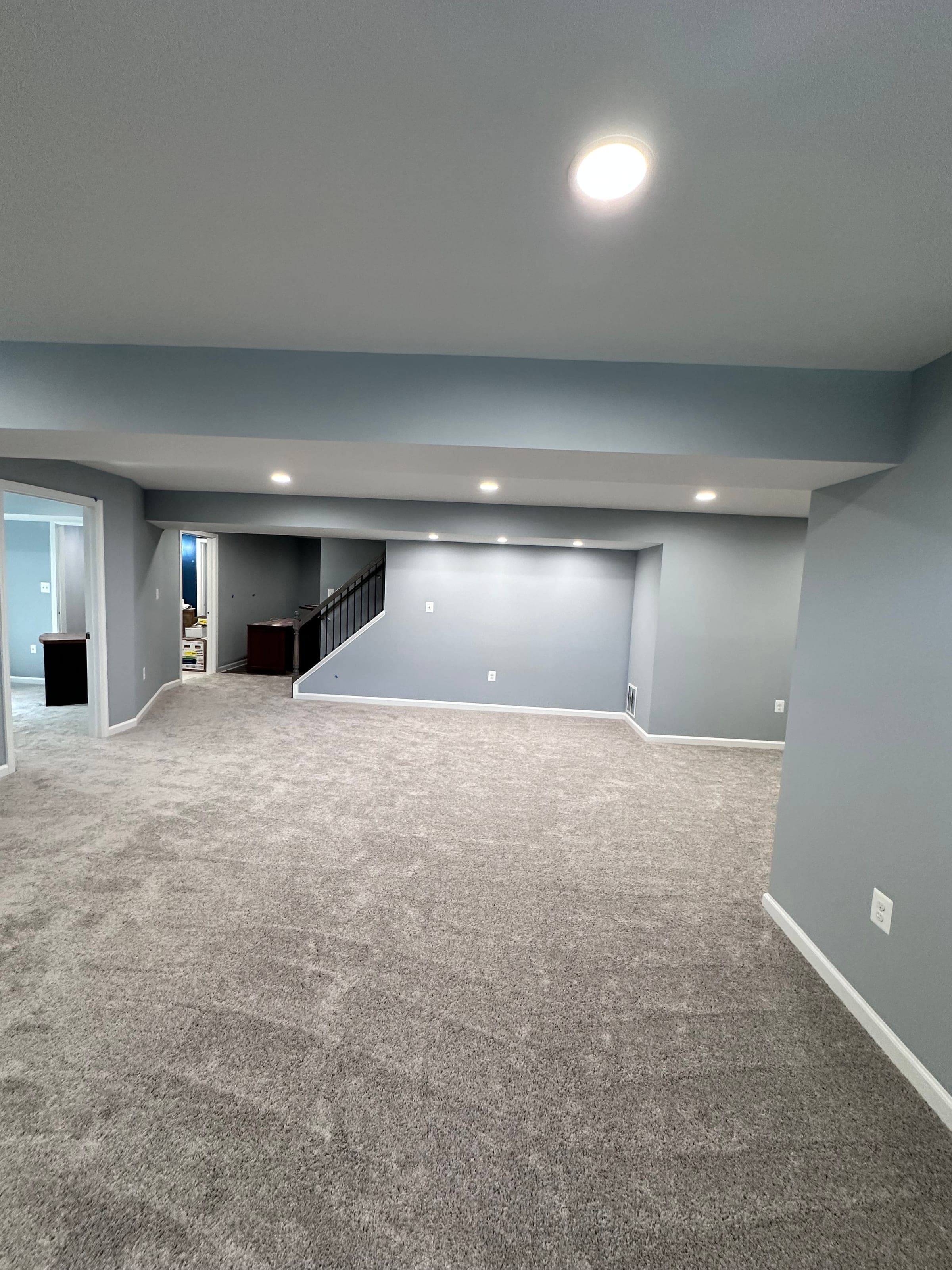 Rec-Room Basement, Oak & Iron Stair, Northern Virginia — finished work, photo 6