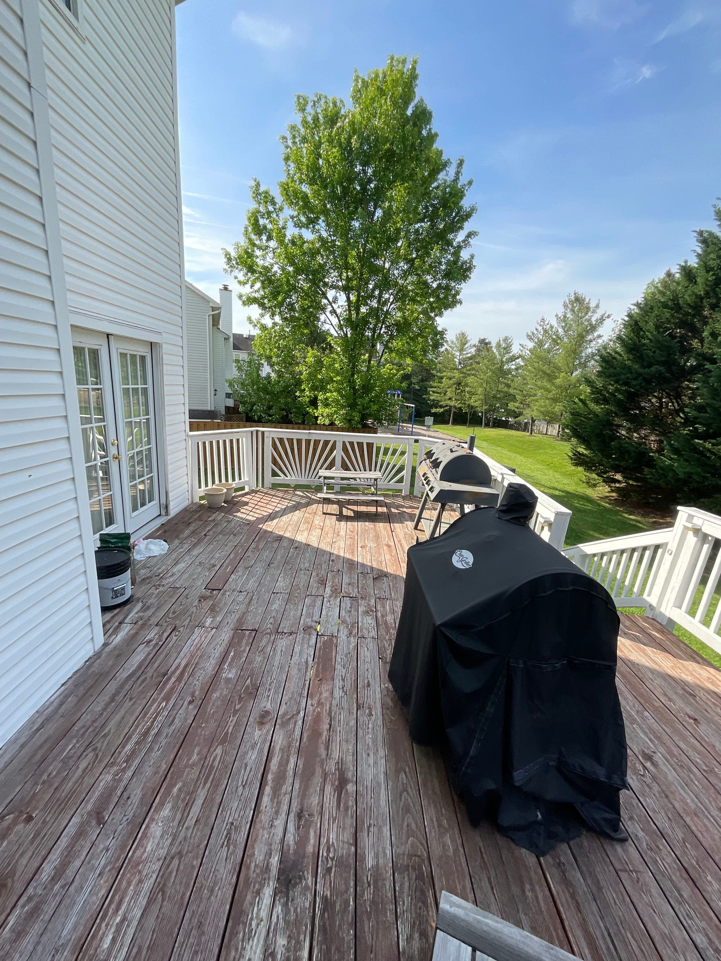 Trex Deck, Two-Tone with Lighted Stairs, Northern Virginia — before