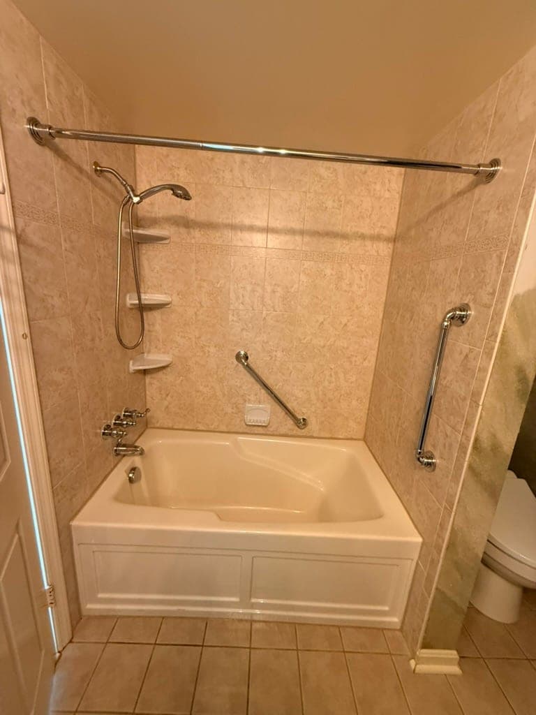 Accessible Bath, Tub-to-Shower Conversion, Northern Virginia — before