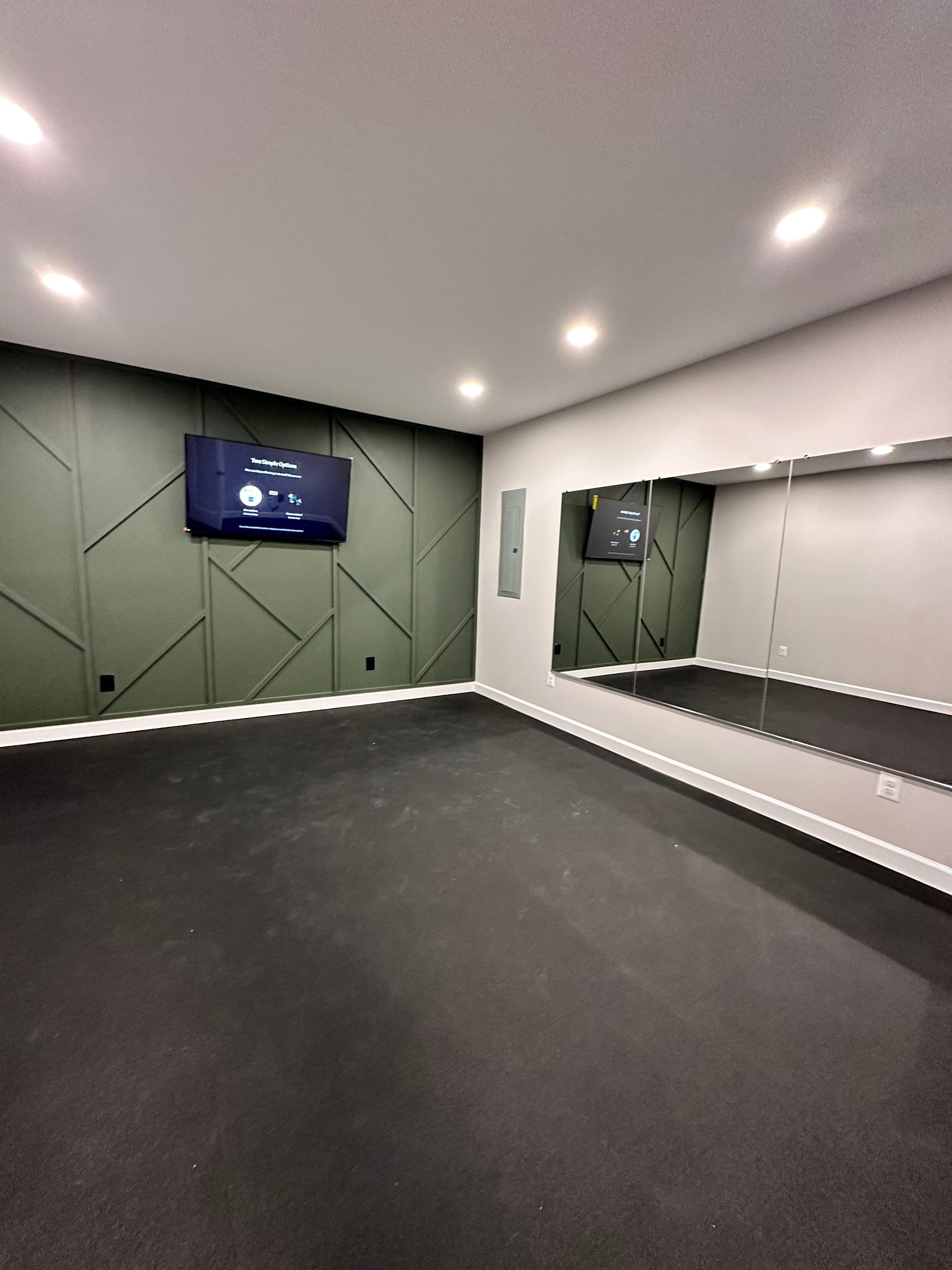 Basement Home Gym, Mirror Wall, Northern Virginia — finished work, photo 4