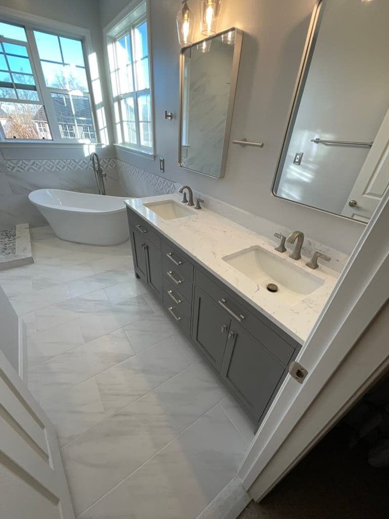 Master Bath, Freestanding Tub & Frameless Glass, Northern Virginia — finished work, photo 3