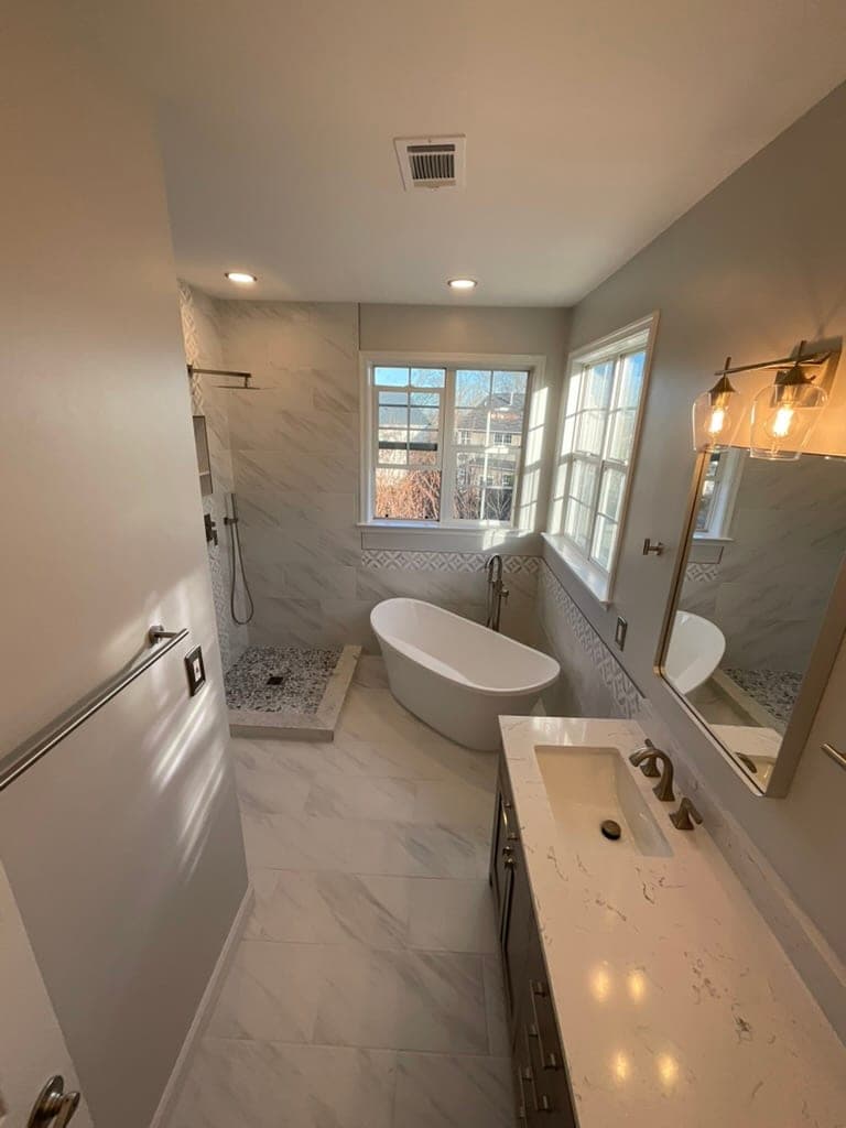 Master Bath, Freestanding Tub & Frameless Glass, Northern Virginia — finished work, photo 7