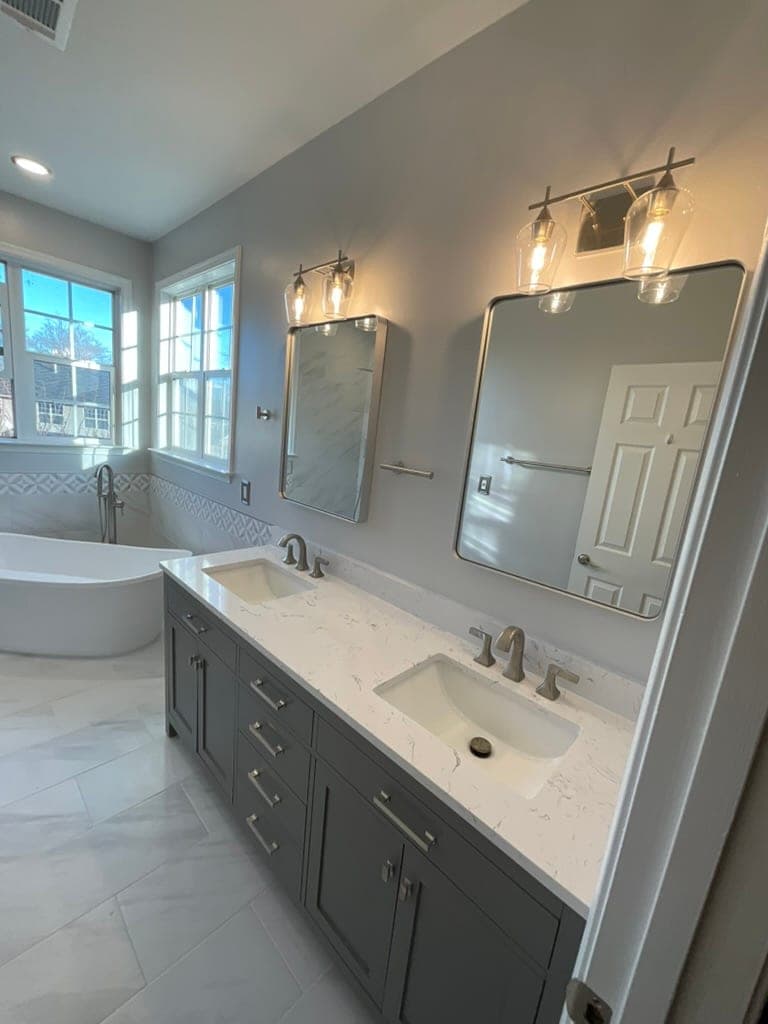 Master Bath, Freestanding Tub & Frameless Glass, Northern Virginia — finished work, photo 4