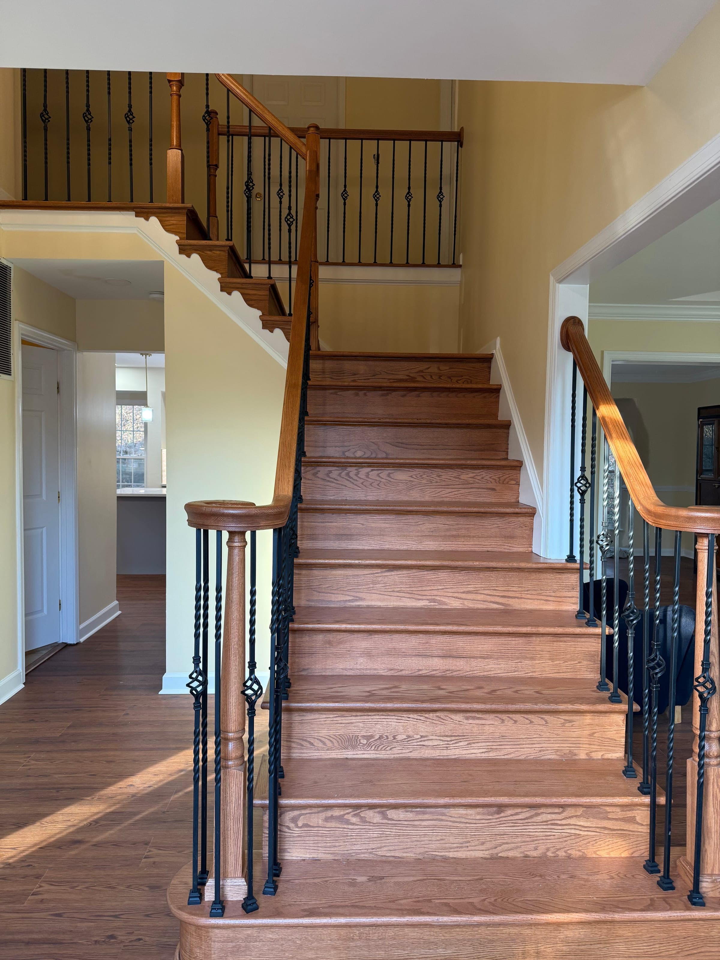 Foyer Staircase, Oak & Iron Rebuild, Northern Virginia — finished work, photo 2
