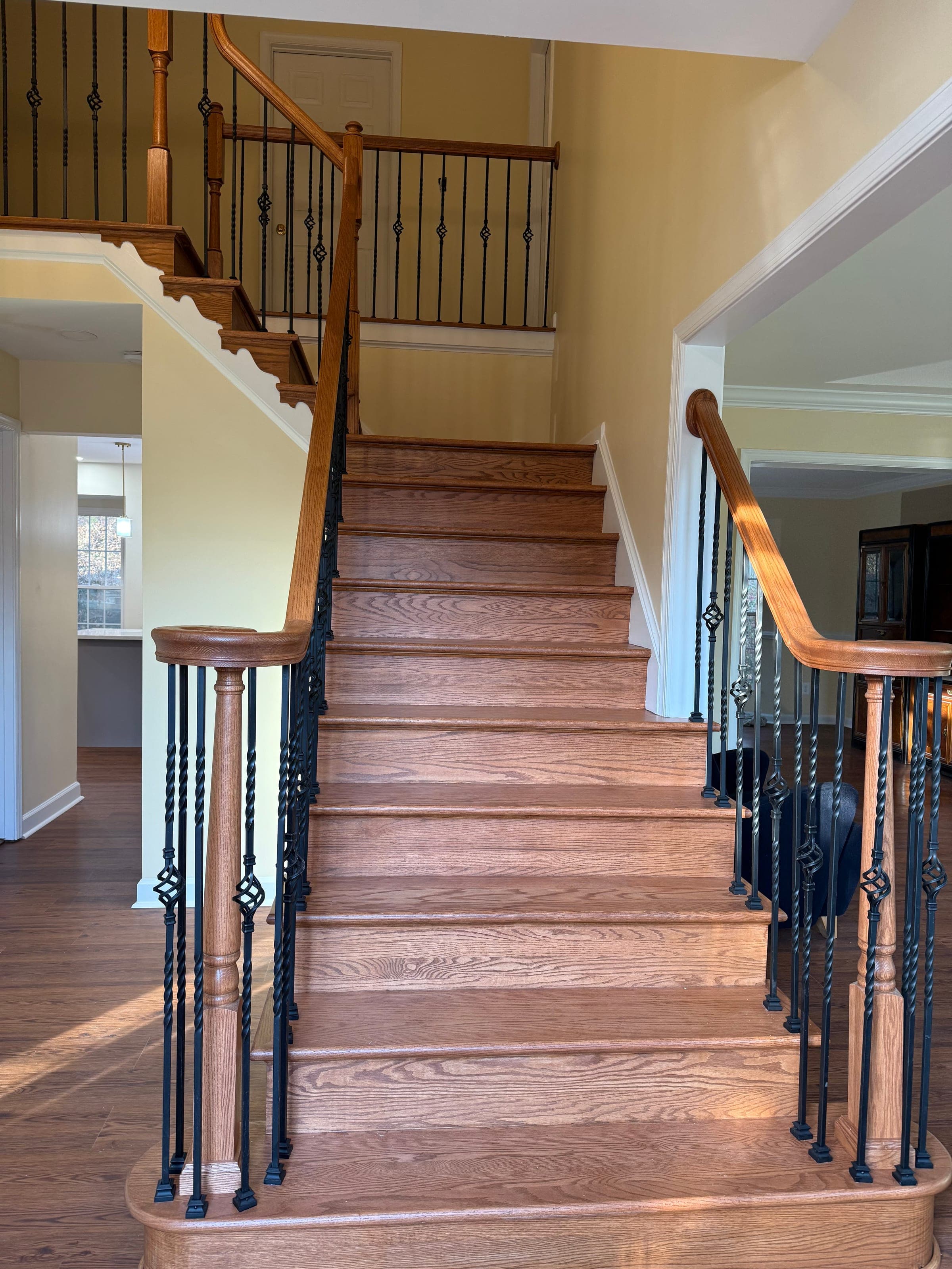 Foyer Staircase, Oak & Iron Rebuild, Northern Virginia — finished work, photo 4