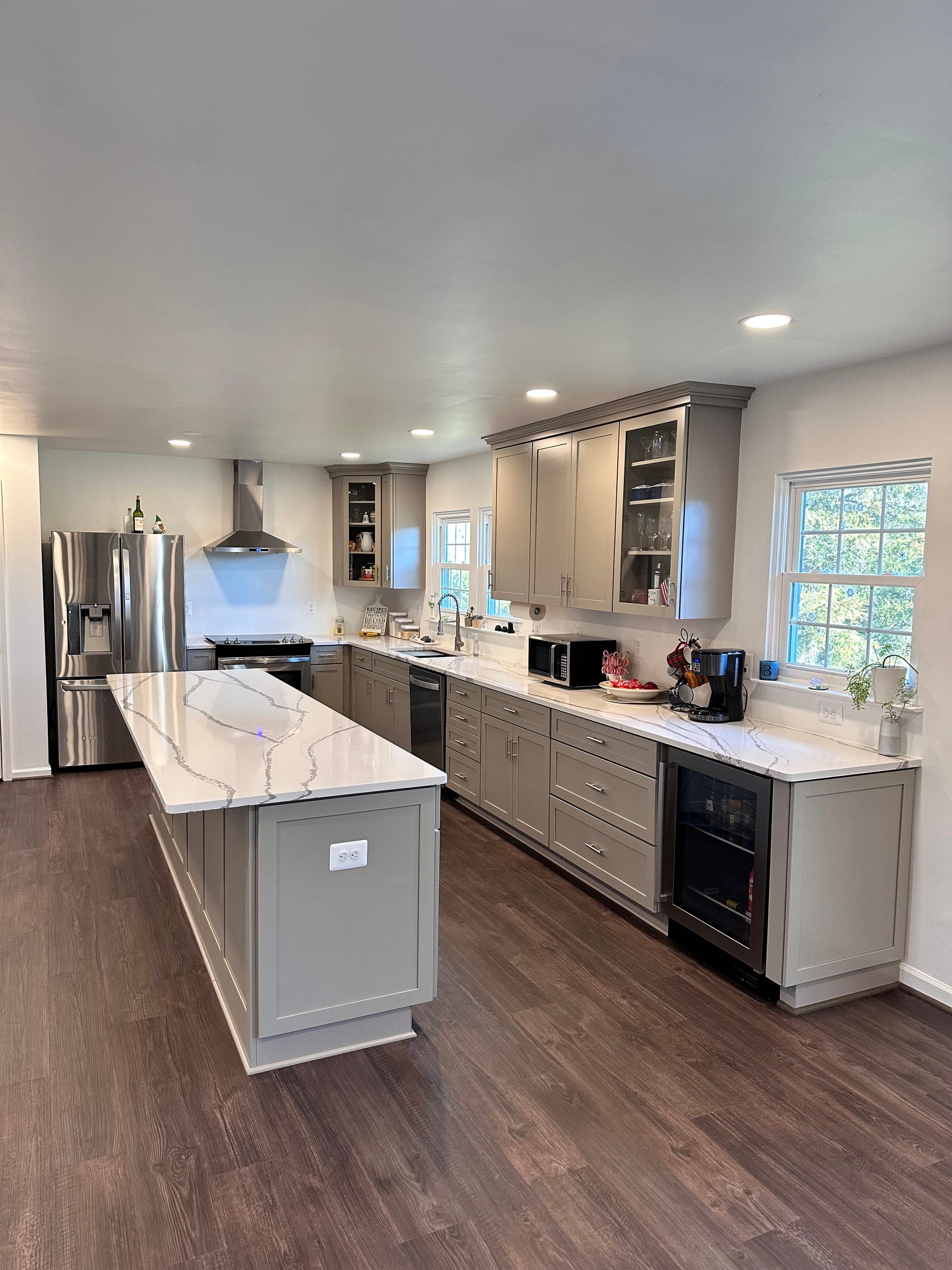 Greige Kitchen, Oversized Island, Northern Virginia — finished work, photo 3