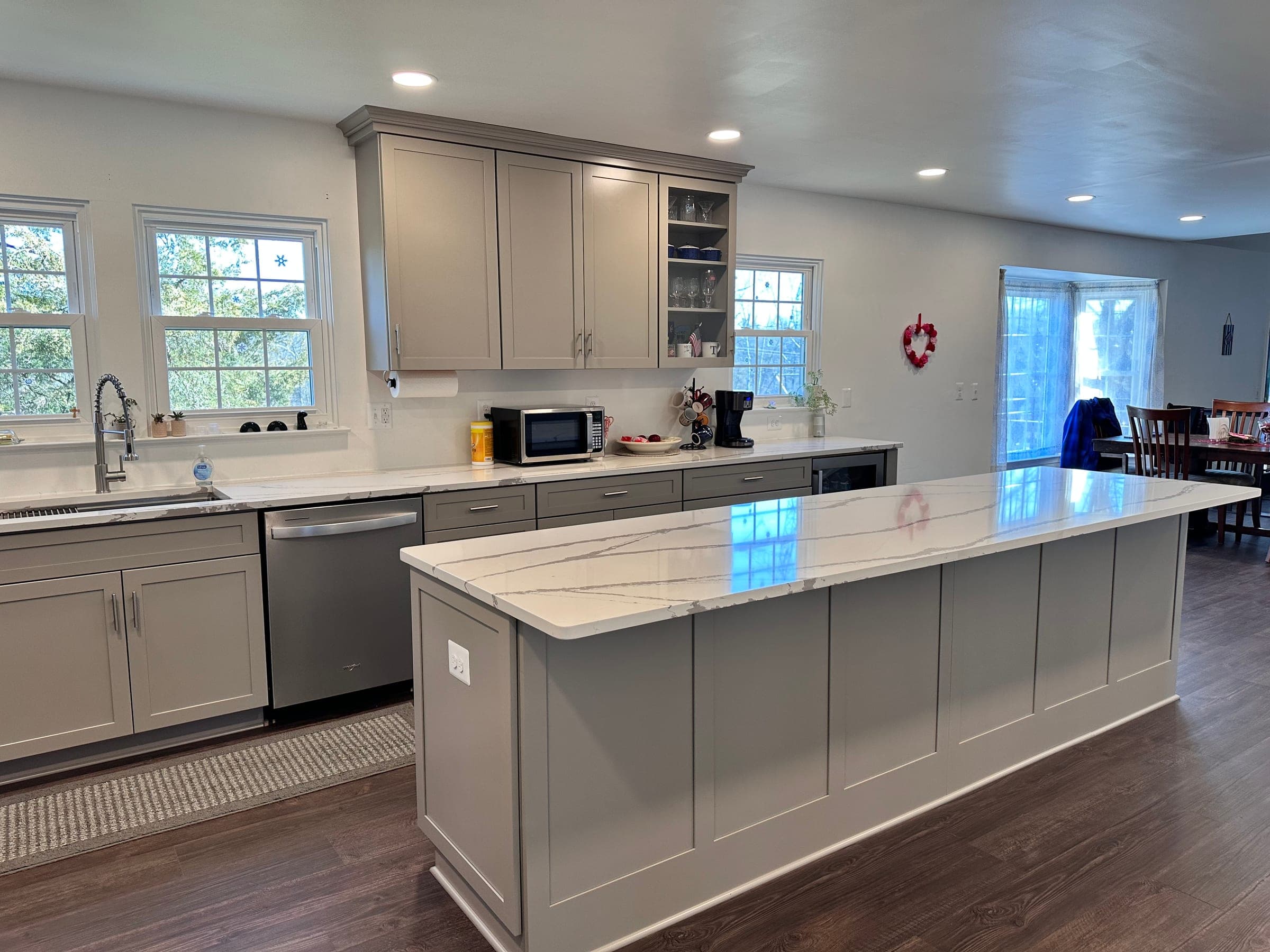 Greige Kitchen, Oversized Island, Northern Virginia — finished work, photo 2