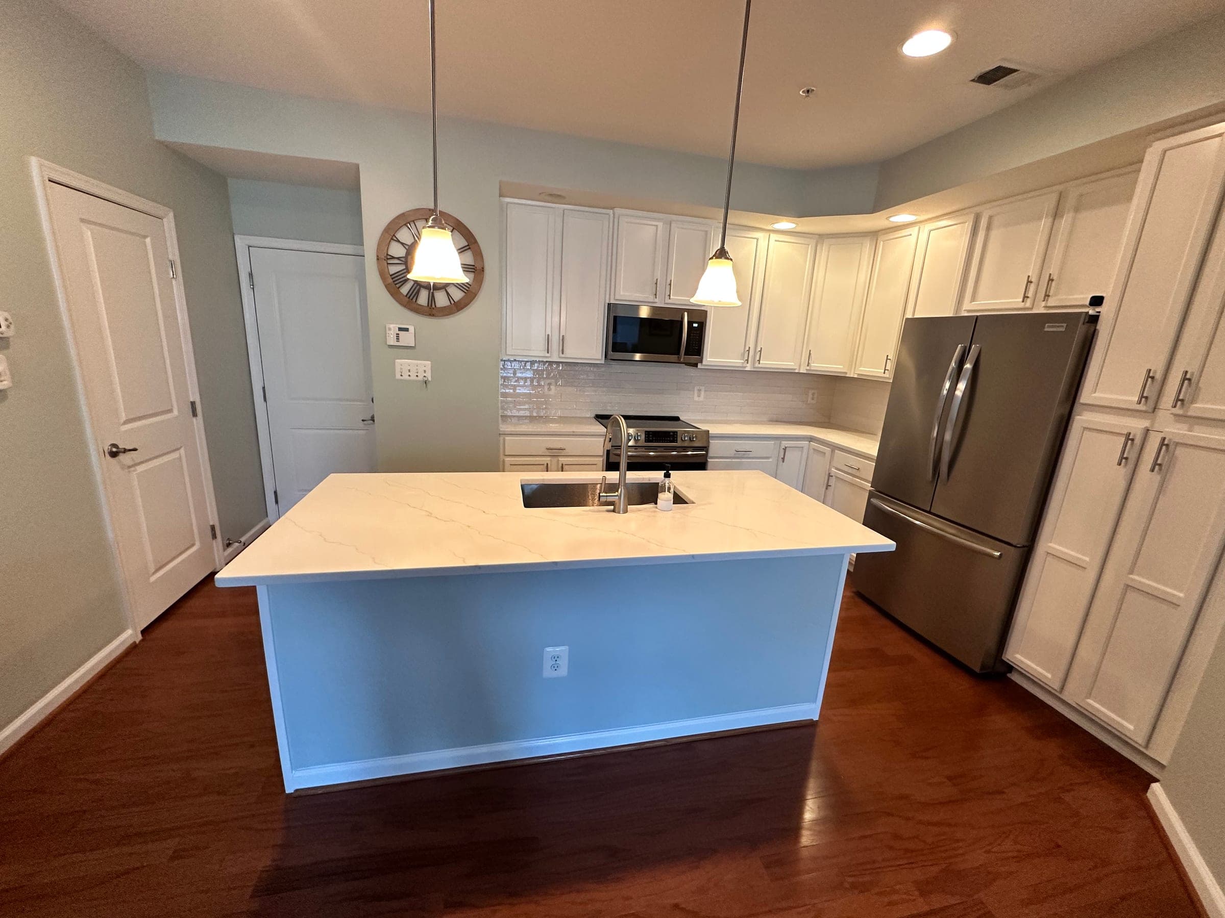 Galley Kitchen, Island Sink & Subway Tile, Northern Virginia — finished work, photo 3