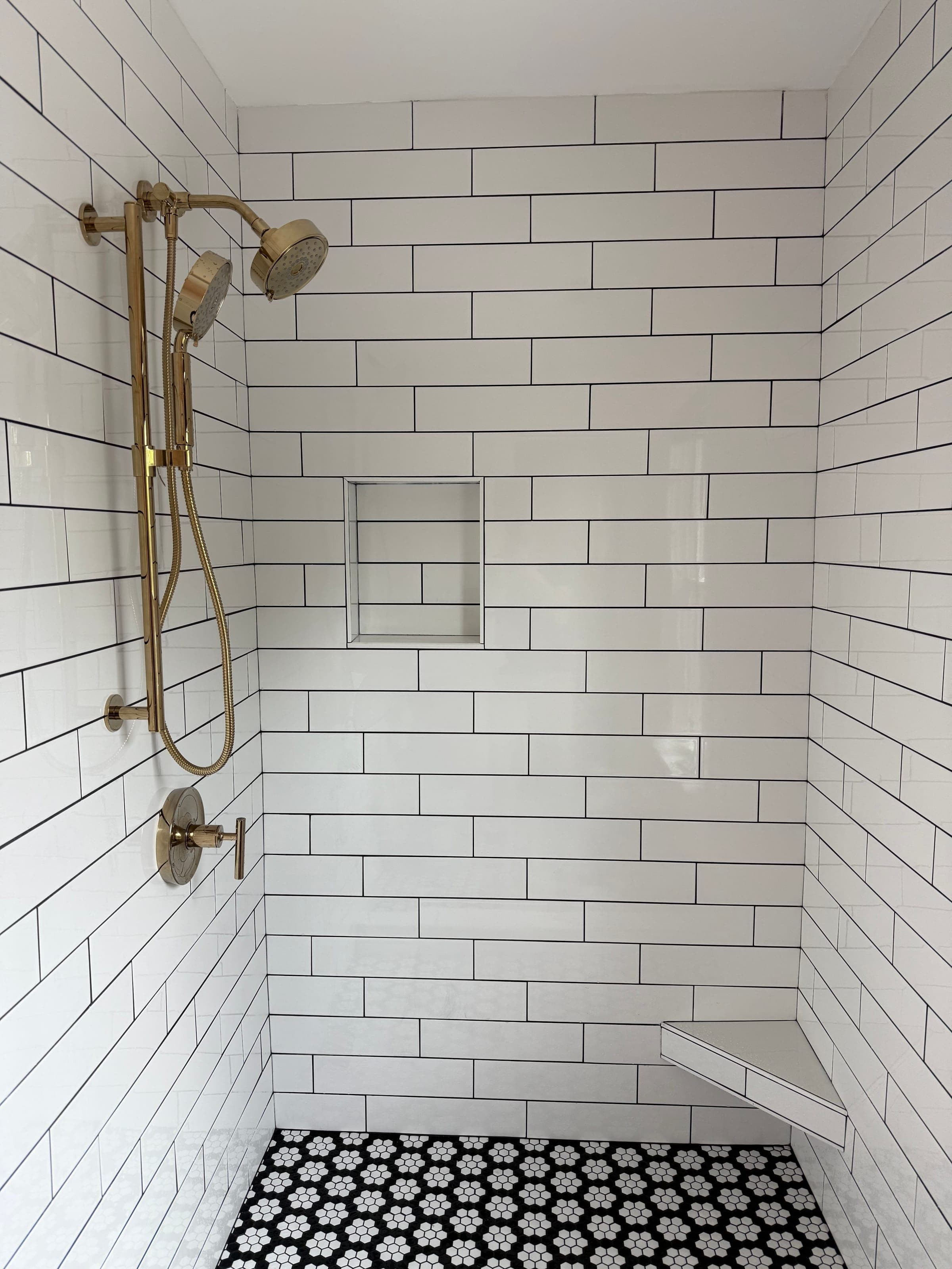 Manassas Bath, Daisy Mosaic Shower, Manassas — finished work, photo 3