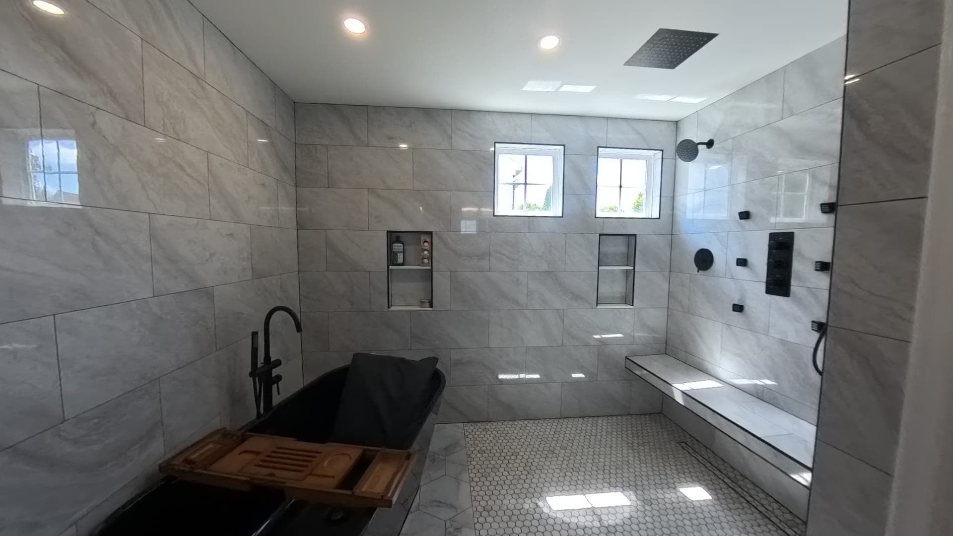Master Bath, Matte-Black Wet Room, Northern Virginia — finished work, photo 1