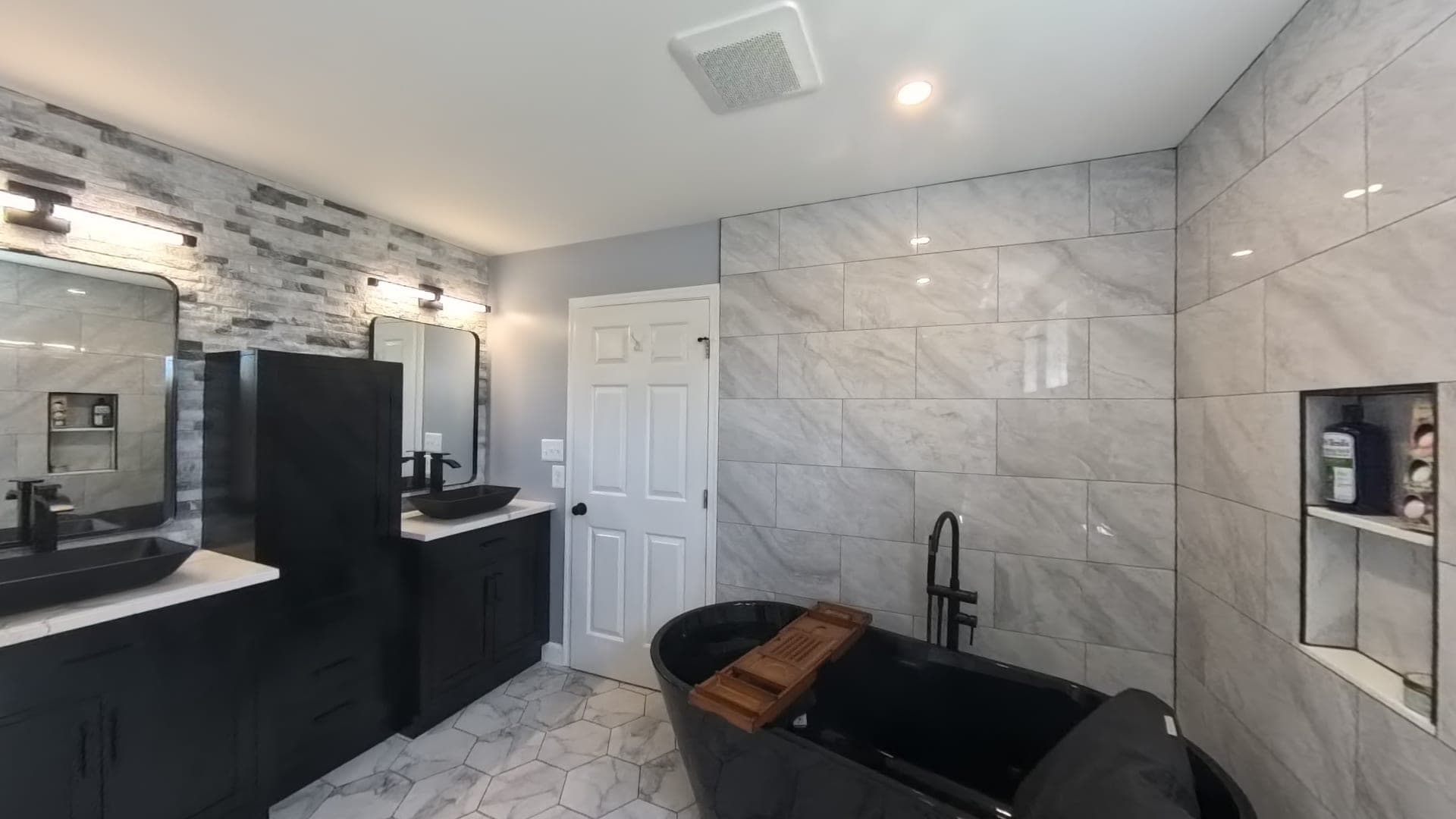 Master Bath, Matte-Black Wet Room, Northern Virginia — finished work, photo 4