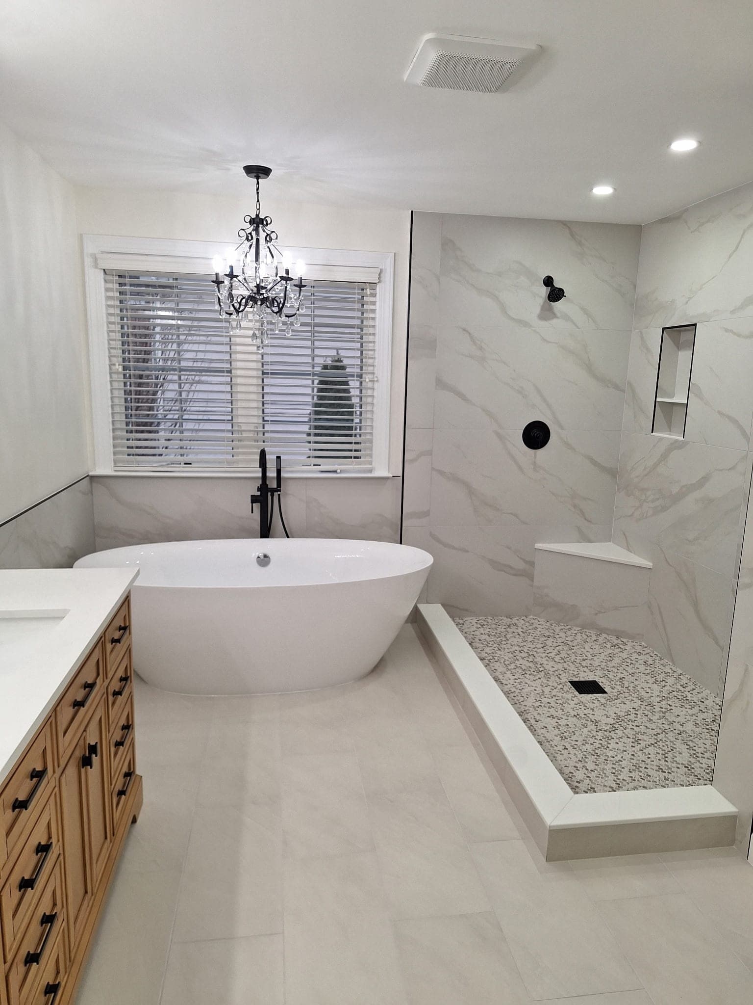 Master Bath, Pebble Shower & Freestanding Tub, Northern Virginia — finished work, photo 2