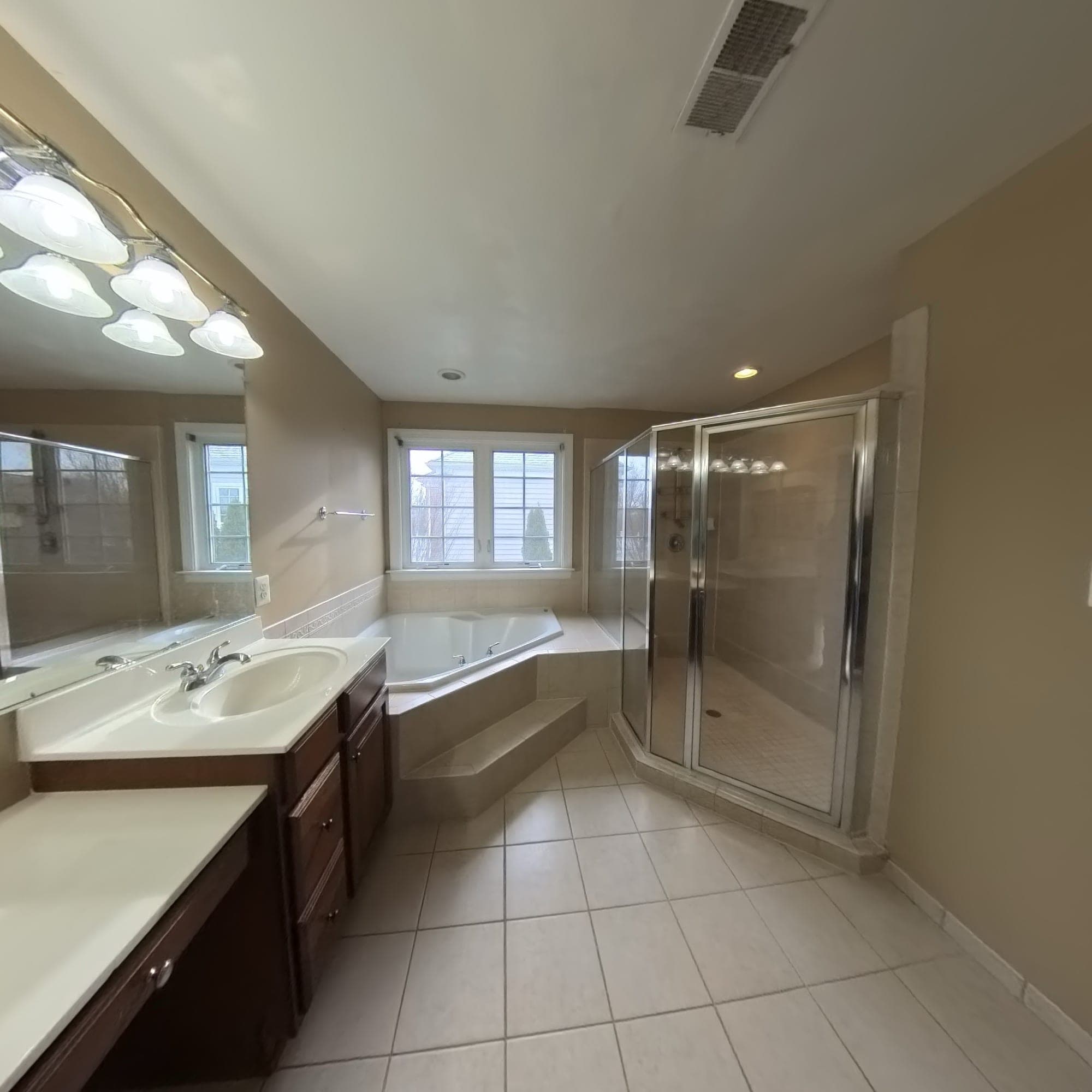 Master Bath, Pebble Shower & Freestanding Tub, Northern Virginia — before